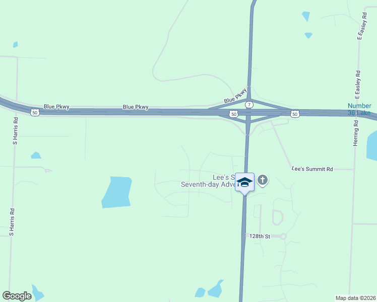 map of restaurants, bars, coffee shops, grocery stores, and more near Outer Road West in Lee's Summit