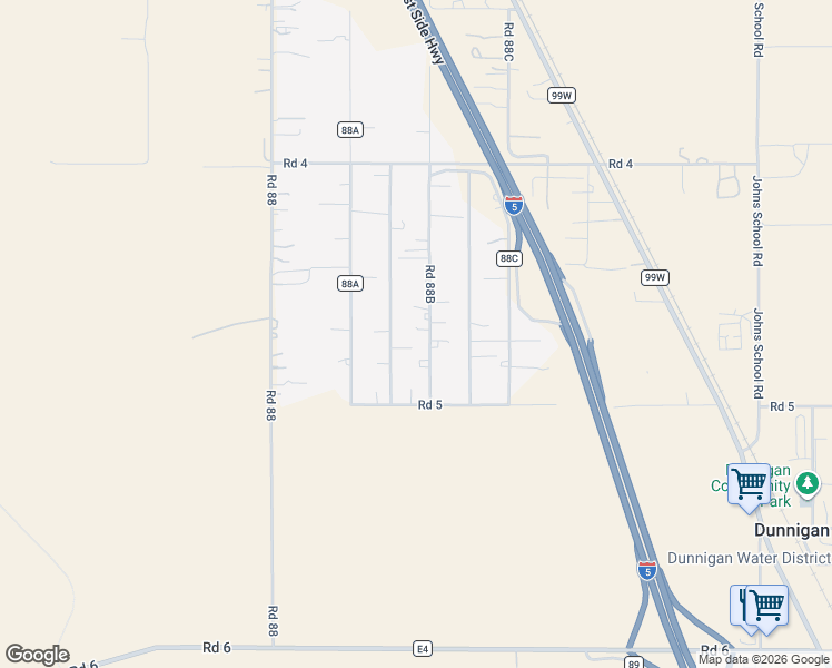 map of restaurants, bars, coffee shops, grocery stores, and more near 3402 Road 88B in Dunnigan