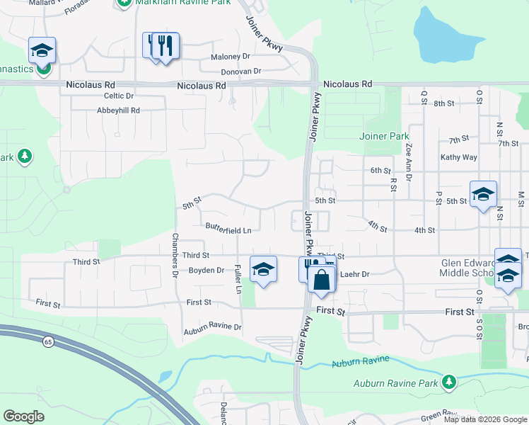map of restaurants, bars, coffee shops, grocery stores, and more near 210 Wyatt Court in Lincoln