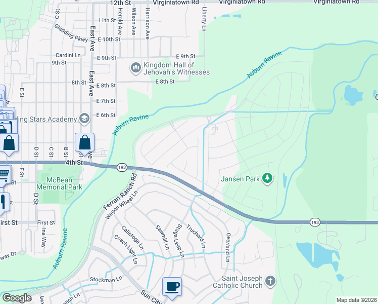 map of restaurants, bars, coffee shops, grocery stores, and more near 1165-1197 Lincoln Newcastle Highway in Lincoln