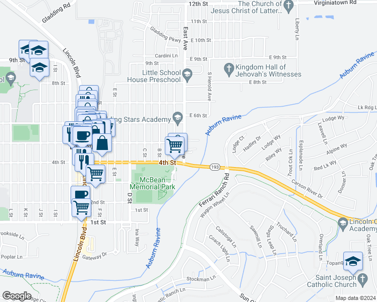 map of restaurants, bars, coffee shops, grocery stores, and more near 473a East Avenue in Lincoln