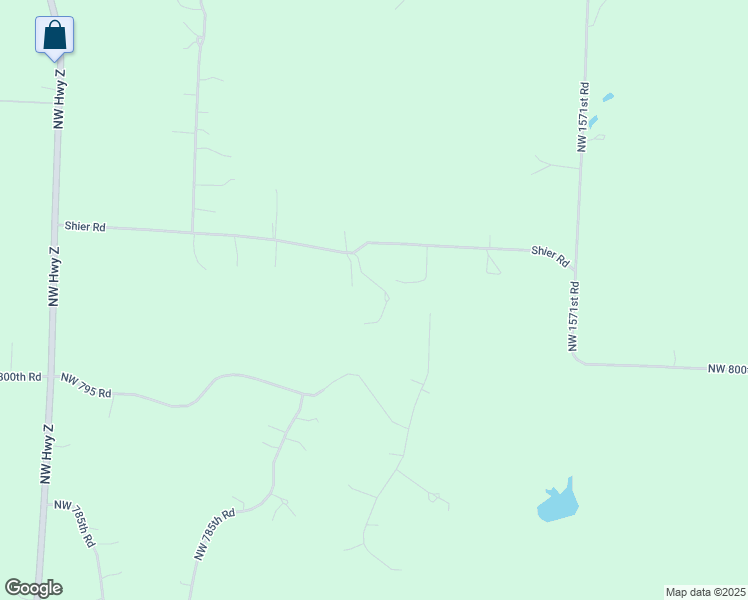 map of restaurants, bars, coffee shops, grocery stores, and more near 1624 Northwest 800th Road in Bates City