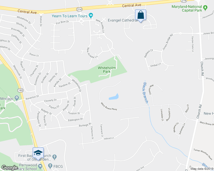 map of restaurants, bars, coffee shops, grocery stores, and more near 13401 Mary Bowie Parkway in Upper Marlboro