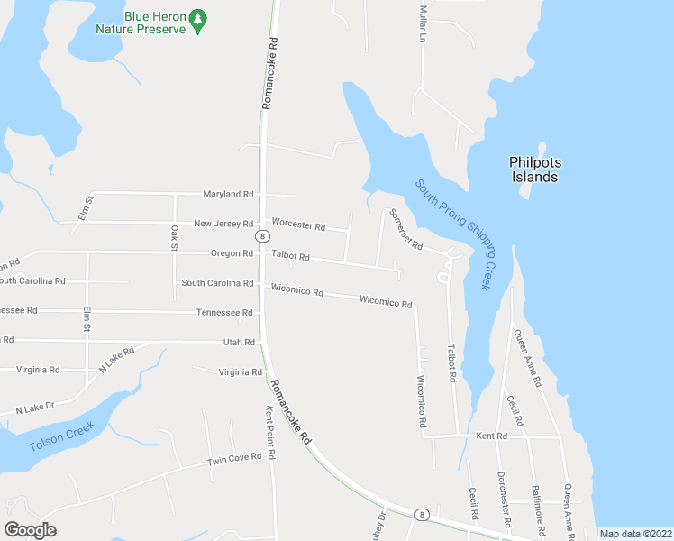 map of restaurants, bars, coffee shops, grocery stores, and more near 132 Talbot Road in Stevensville