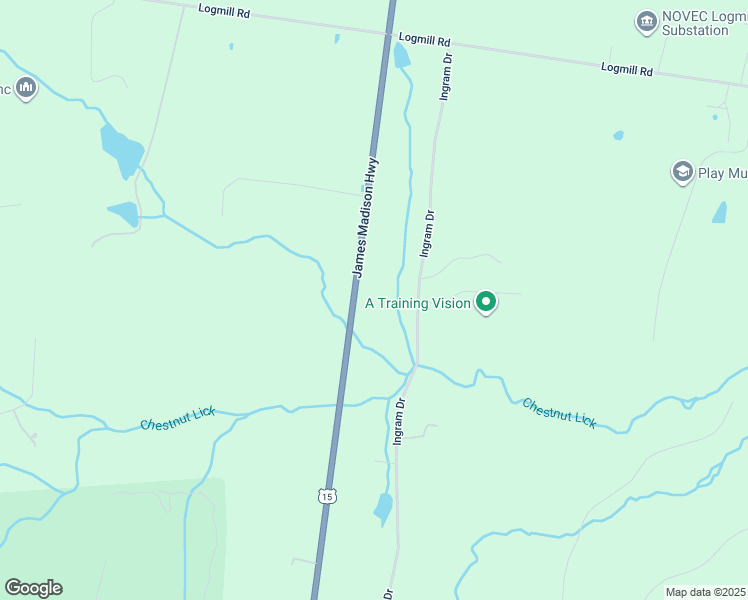 map of restaurants, bars, coffee shops, grocery stores, and more near 3109 James Madison Highway in Haymarket