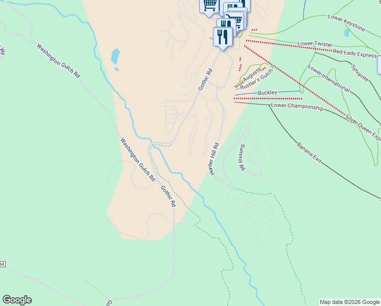 map of restaurants, bars, coffee shops, grocery stores, and more near 27 Crystal Road in Crested Butte