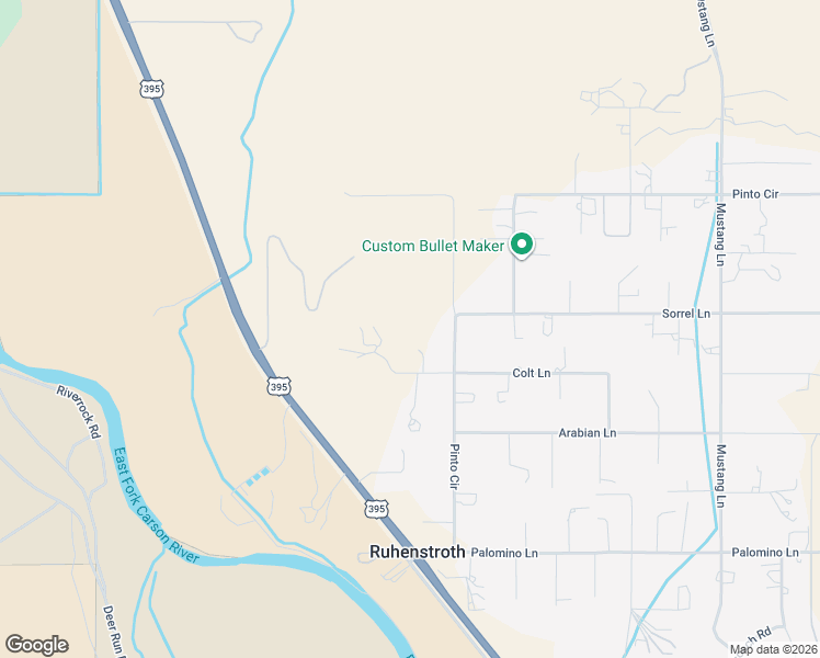 map of restaurants, bars, coffee shops, grocery stores, and more near 734 Pinto Circle in Gardnerville