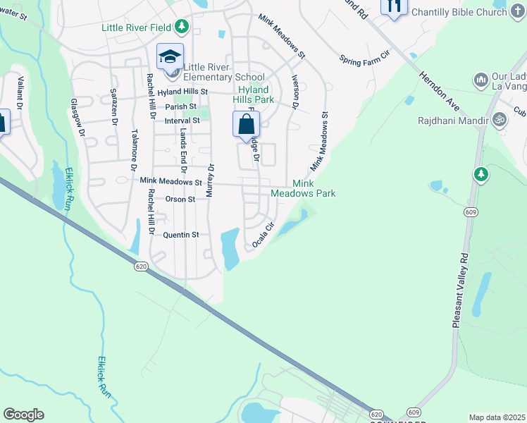 map of restaurants, bars, coffee shops, grocery stores, and more near 26096 Flintonbridge Drive in Chantilly