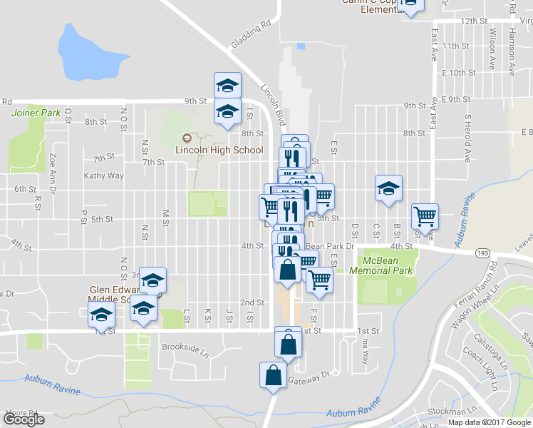 map of restaurants, bars, coffee shops, grocery stores, and more near 506 H Street in Lincoln