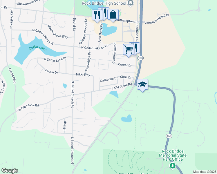 map of restaurants, bars, coffee shops, grocery stores, and more near 328-330 Chris Drive in Columbia