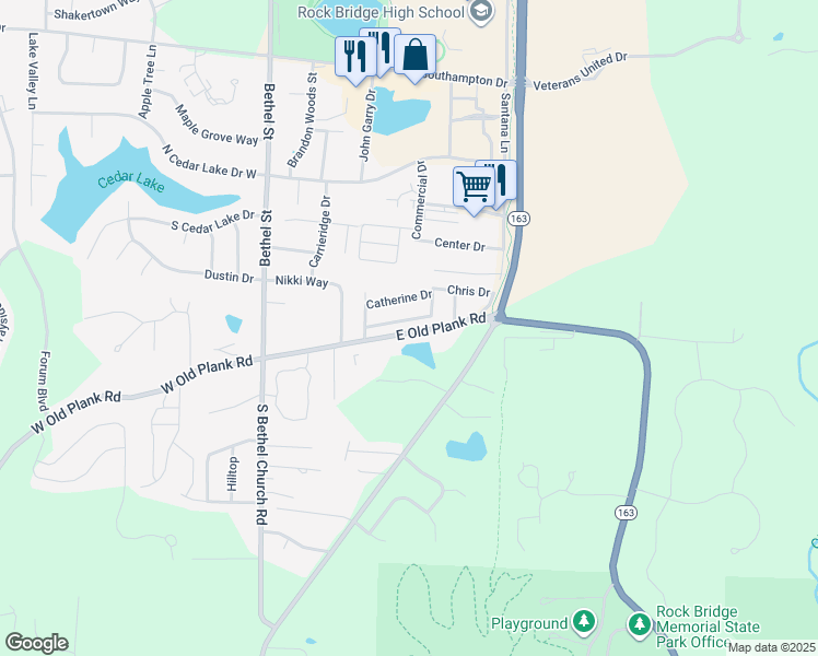 map of restaurants, bars, coffee shops, grocery stores, and more near 328-330 Chris Drive in Columbia