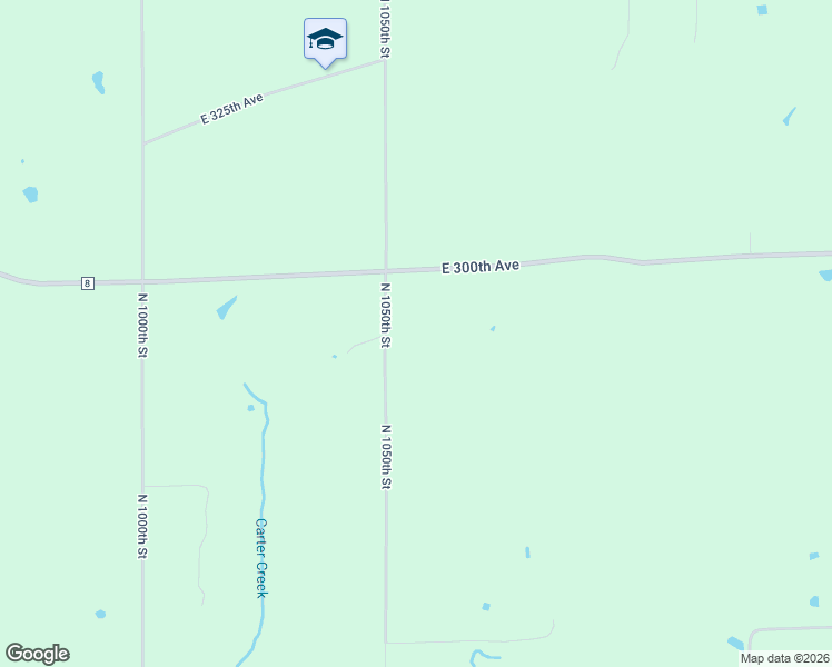 map of restaurants, bars, coffee shops, grocery stores, and more near 10525 East 300th Avenue in Flat Rock