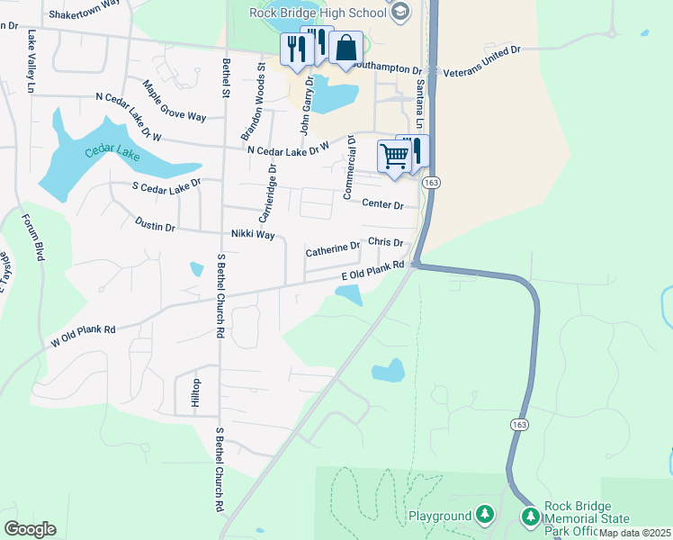 map of restaurants, bars, coffee shops, grocery stores, and more near 328-330 Chris Drive in Columbia