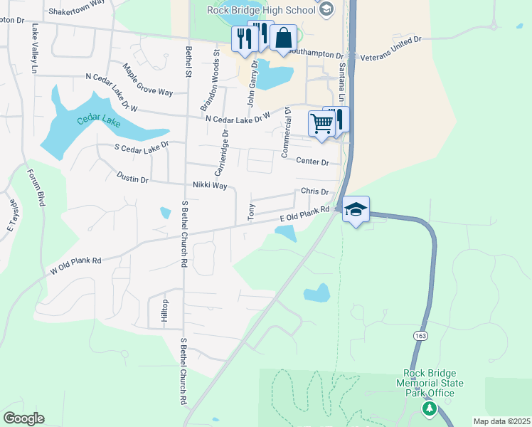 map of restaurants, bars, coffee shops, grocery stores, and more near 328-330 Chris Drive in Columbia
