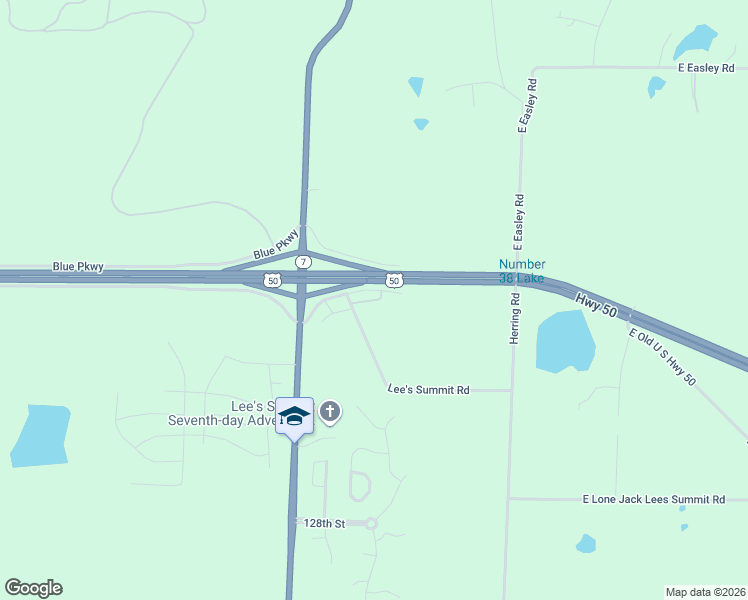 map of restaurants, bars, coffee shops, grocery stores, and more near Outer Road East in Jackson County