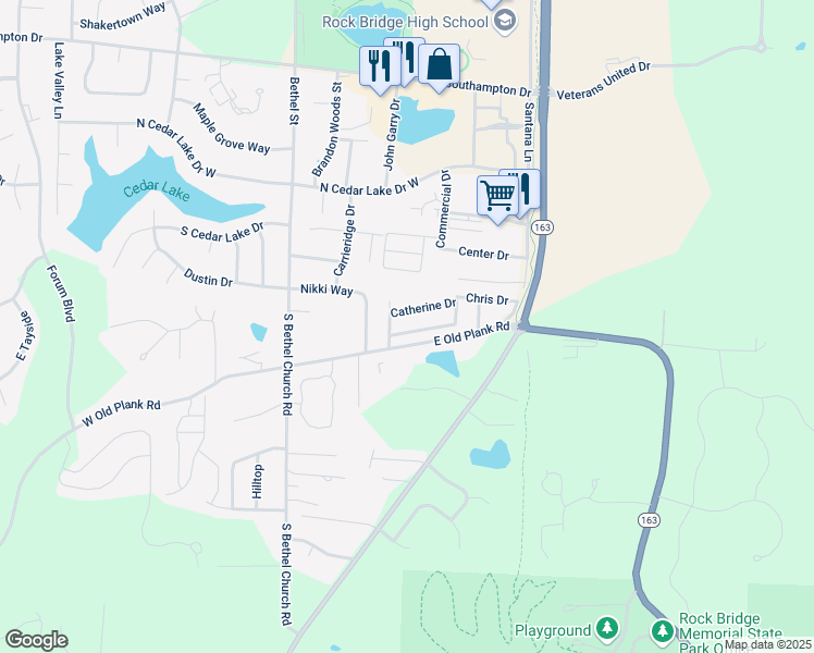 map of restaurants, bars, coffee shops, grocery stores, and more near 328-330 Chris Drive in Columbia