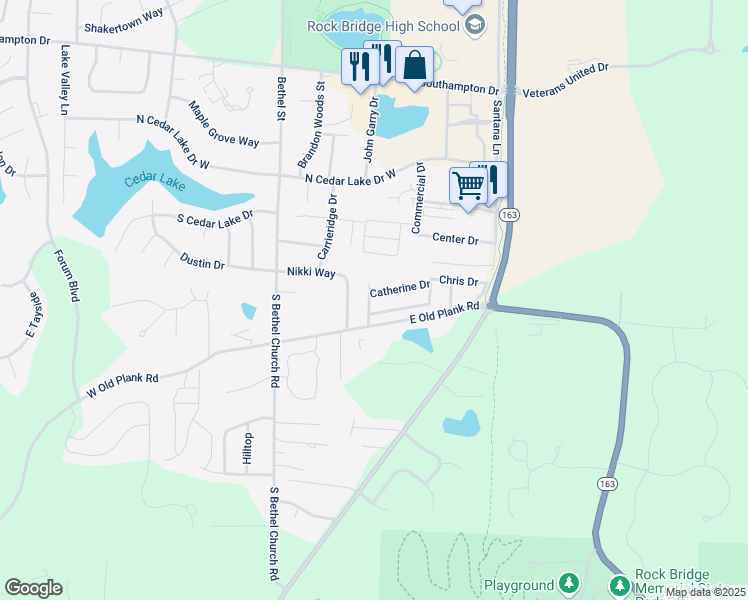 map of restaurants, bars, coffee shops, grocery stores, and more near 5235 Tony in Columbia