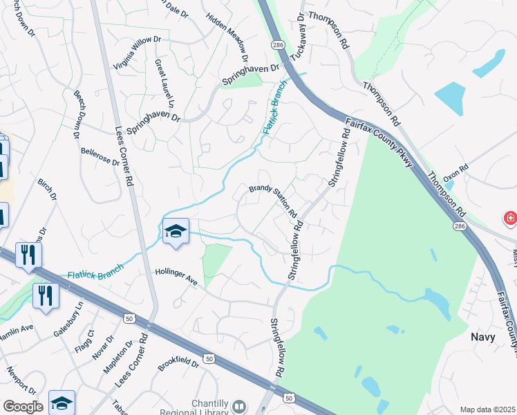map of restaurants, bars, coffee shops, grocery stores, and more near 13323 Burkitts Road in Fairfax