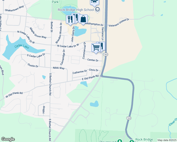 map of restaurants, bars, coffee shops, grocery stores, and more near 509-511 Chris Drive in Columbia