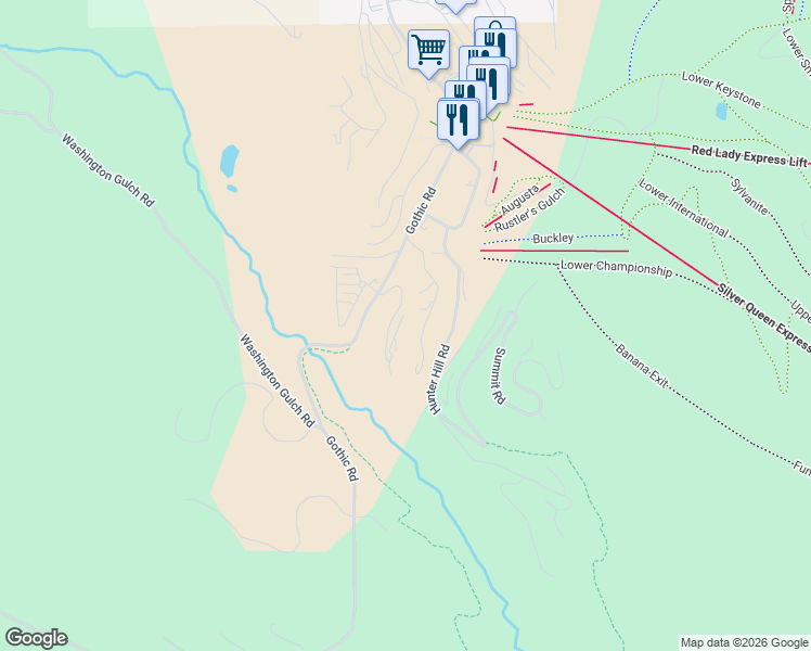 map of restaurants, bars, coffee shops, grocery stores, and more near 12 Crystal Road in Crested Butte