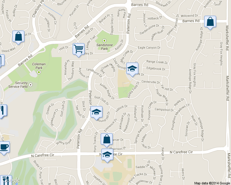 map of restaurants, bars, coffee shops, grocery stores, and more near 4277 Alder Springs View in Colorado Springs