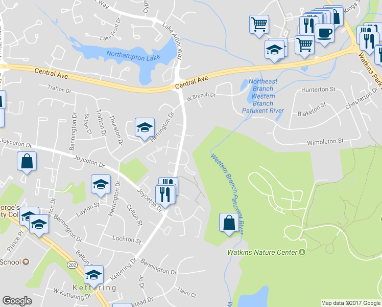 map of restaurants, bars, coffee shops, grocery stores, and more near 248 Red Jade Drive in Kettering