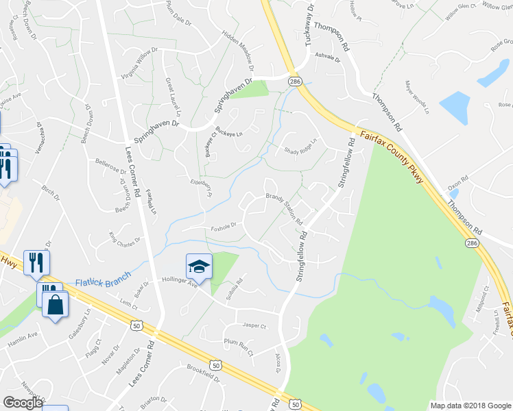 map of restaurants, bars, coffee shops, grocery stores, and more near 13344 Burkitts Road in Fairfax