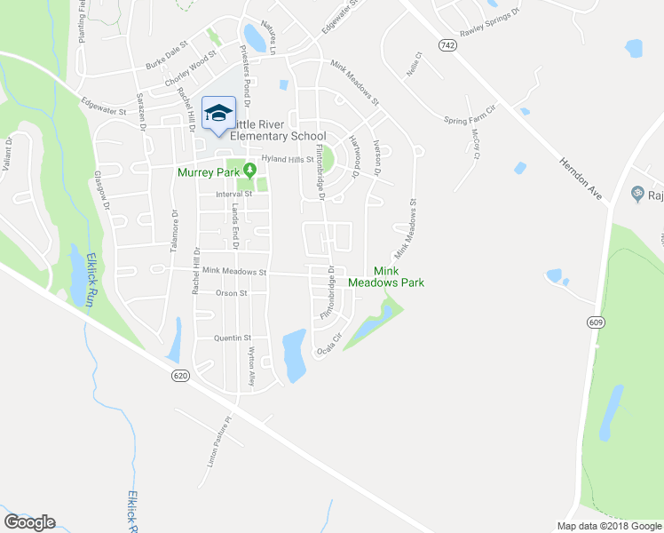 map of restaurants, bars, coffee shops, grocery stores, and more near 43643 Obrien Square in Chantilly