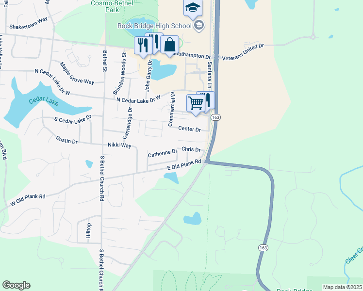 map of restaurants, bars, coffee shops, grocery stores, and more near 509-511 Chris Drive in Columbia