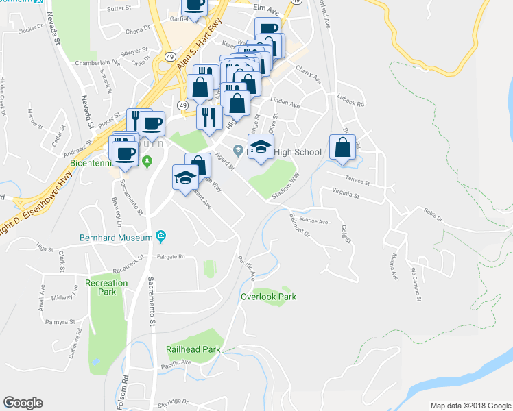 map of restaurants, bars, coffee shops, grocery stores, and more near 194 Agard Street in Auburn