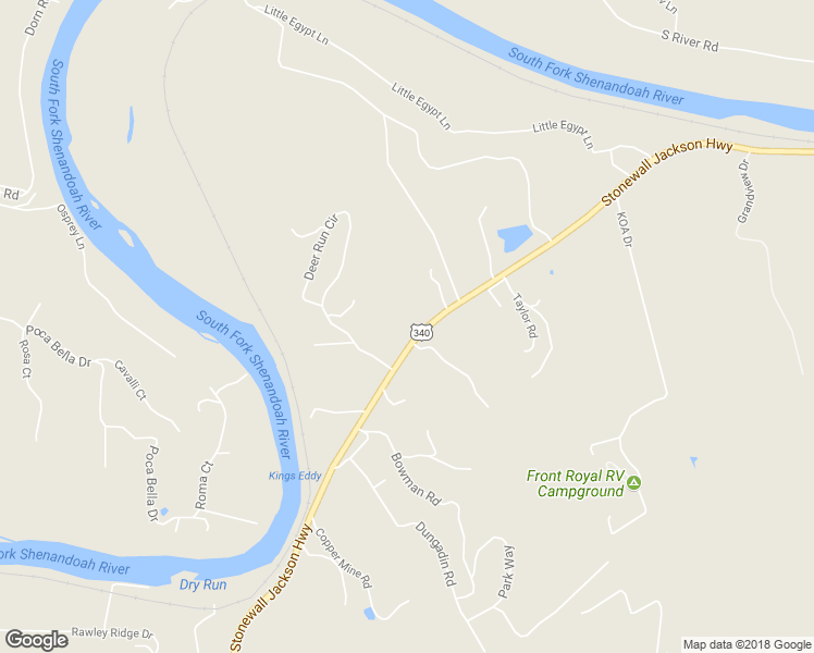 map of restaurants, bars, coffee shops, grocery stores, and more near 8929 Stonewall Jackson Highway in Front Royal
