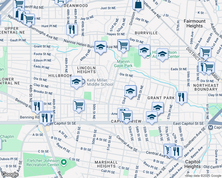 map of restaurants, bars, coffee shops, grocery stores, and more near 248 Division Avenue Northeast in Washington