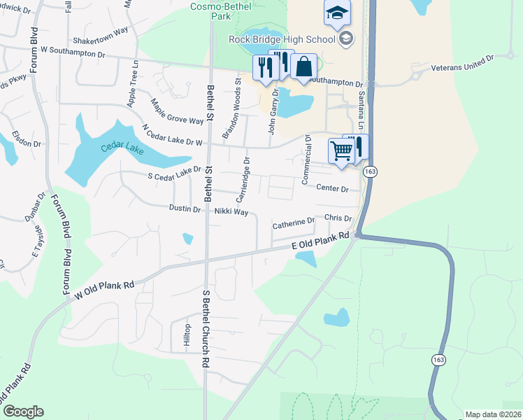 map of restaurants, bars, coffee shops, grocery stores, and more near 5143-5145 Tony in Columbia