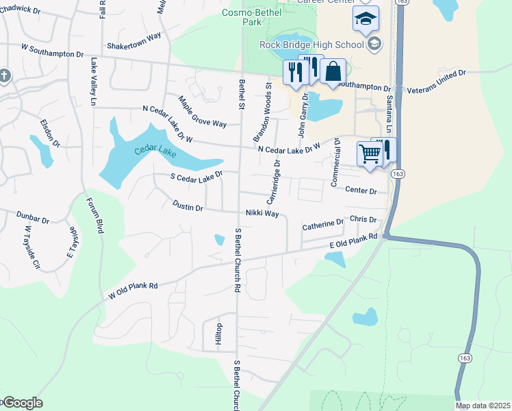 map of restaurants, bars, coffee shops, grocery stores, and more near in Columbia