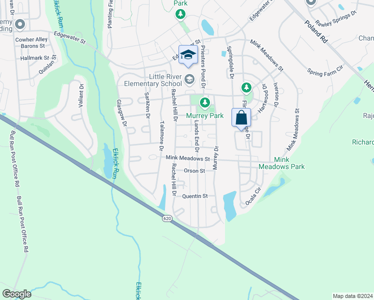 map of restaurants, bars, coffee shops, grocery stores, and more near 43455 Laidlow Street in Chantilly