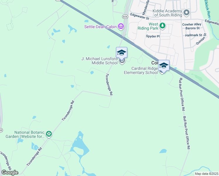 map of restaurants, bars, coffee shops, grocery stores, and more near 26020 Ticonderoga Road in Chantilly