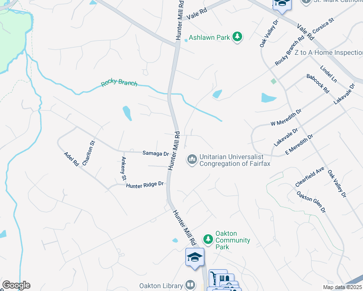 map of restaurants, bars, coffee shops, grocery stores, and more near 10331 Hickory Forest Drive in Oakton