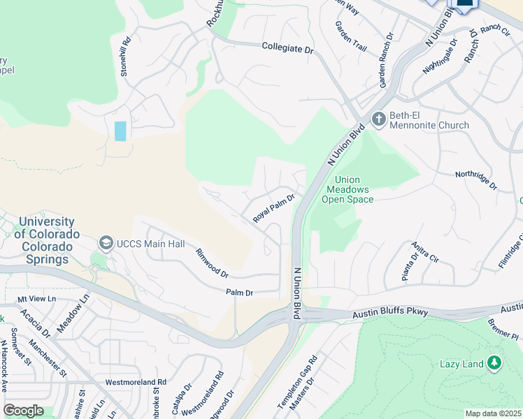 map of restaurants, bars, coffee shops, grocery stores, and more near 2365 Troy Court in Colorado Springs