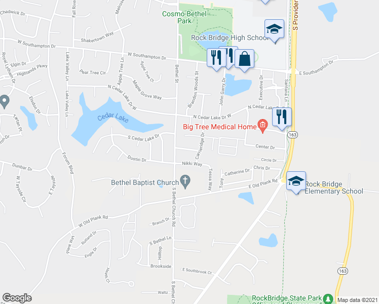 map of restaurants, bars, coffee shops, grocery stores, and more near 310 Dorothy Dean Drive in Columbia