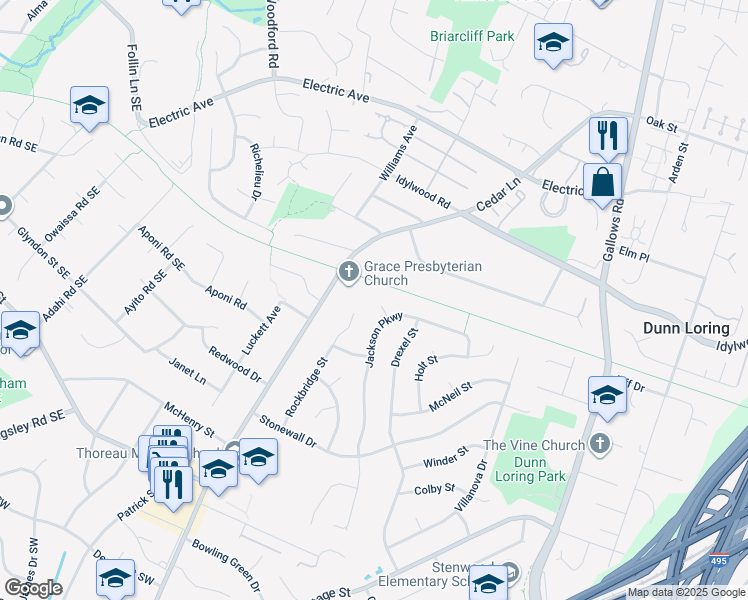 map of restaurants, bars, coffee shops, grocery stores, and more near 2326 Little Sorrel Court in Vienna