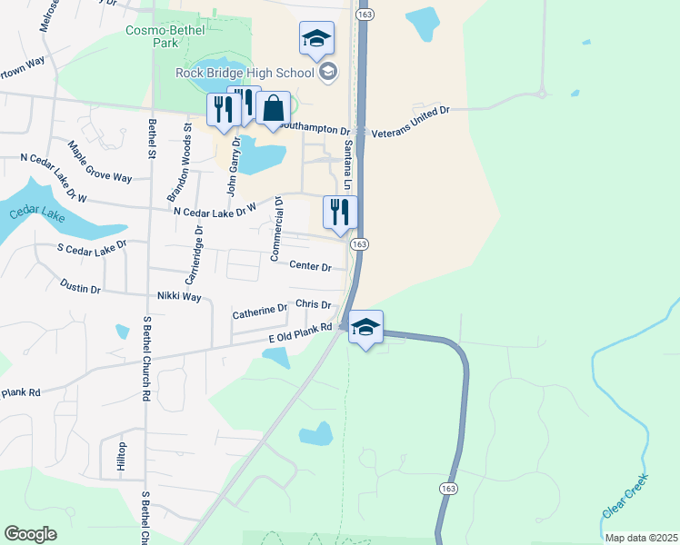 map of restaurants, bars, coffee shops, grocery stores, and more near 212 Corporate Lake Drive in Columbia