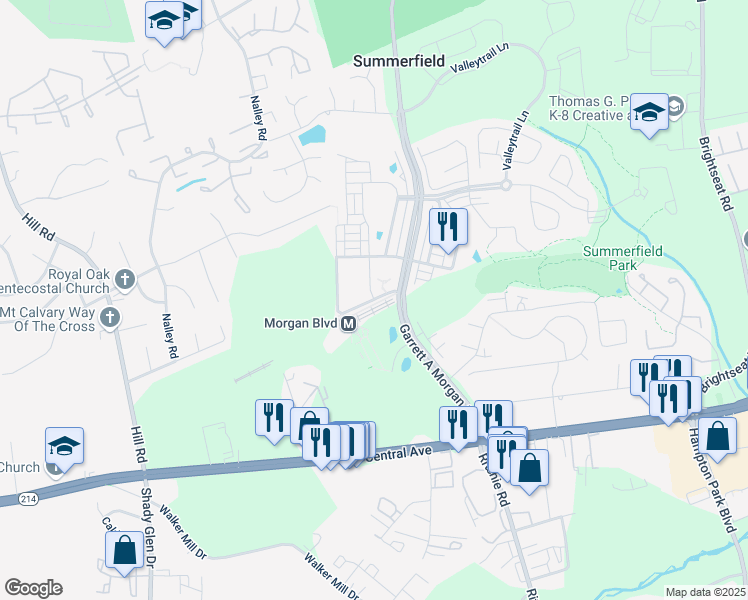 map of restaurants, bars, coffee shops, grocery stores, and more near SGT.Hartman Lane in Hyattsville