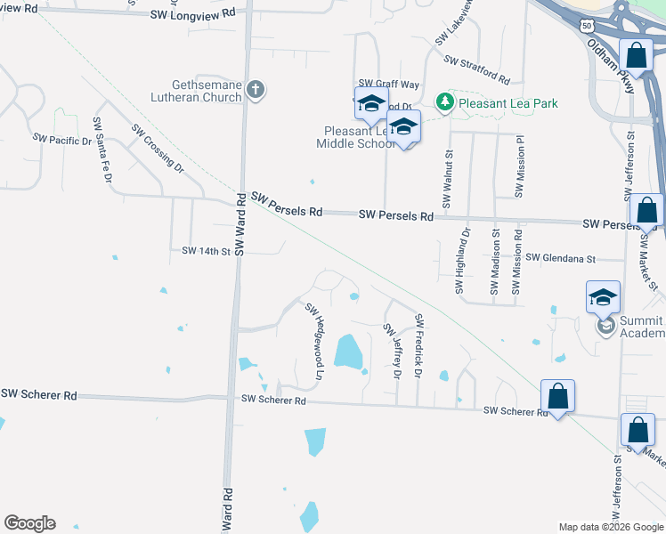 map of restaurants, bars, coffee shops, grocery stores, and more near 1360 Southwest Heartwood Drive in Lee's Summit