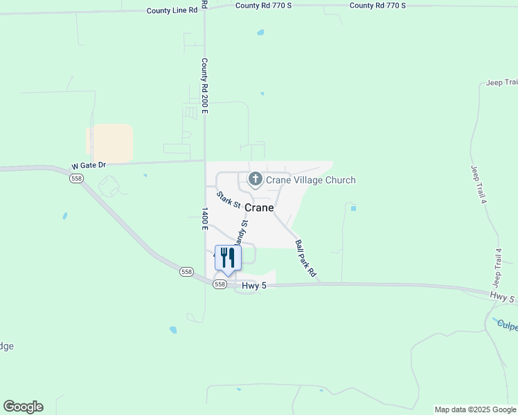 map of restaurants, bars, coffee shops, grocery stores, and more near 300 Highway 361 in Crane