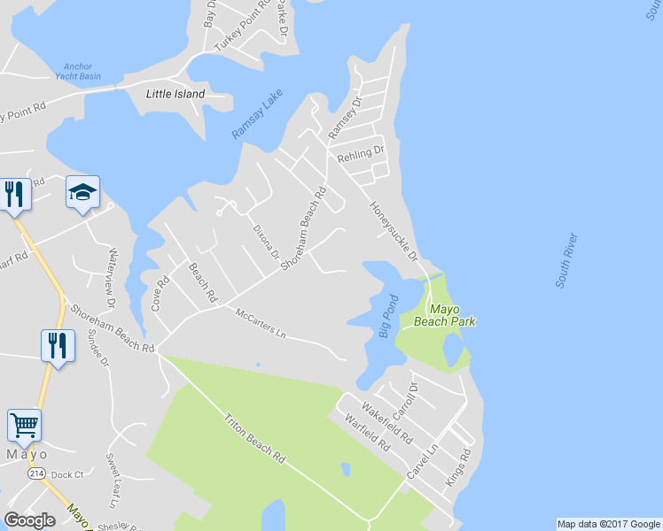 map of restaurants, bars, coffee shops, grocery stores, and more near 1409 Pennington Court in Edgewater