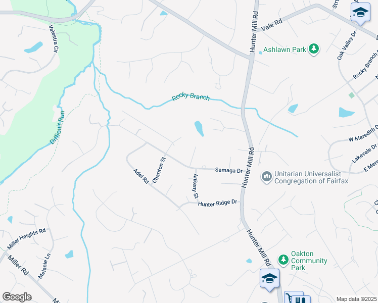 map of restaurants, bars, coffee shops, grocery stores, and more near 2622 Clide Court in Oakton