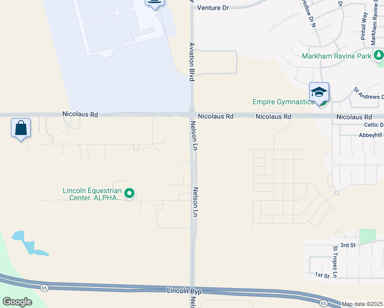 map of restaurants, bars, coffee shops, grocery stores, and more near 60 Nelson Lane in Lincoln