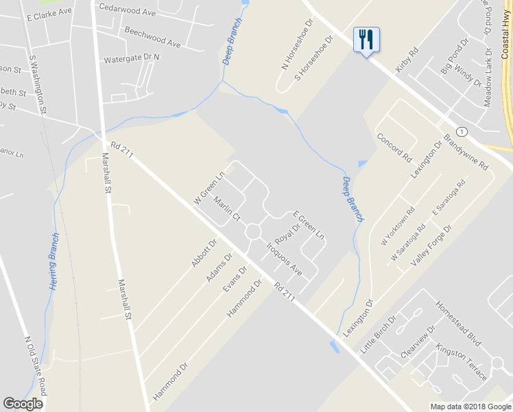 map of restaurants, bars, coffee shops, grocery stores, and more near 102 West Green Lane in Milford