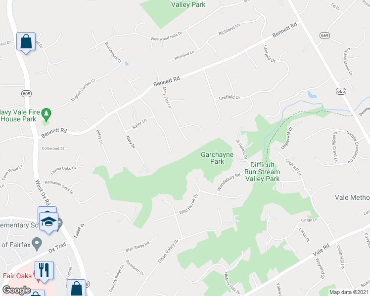 map of restaurants, bars, coffee shops, grocery stores, and more near 3186 Mary Etta Lane in Herndon