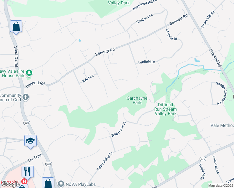 map of restaurants, bars, coffee shops, grocery stores, and more near 3186 Mary Etta Lane in Herndon